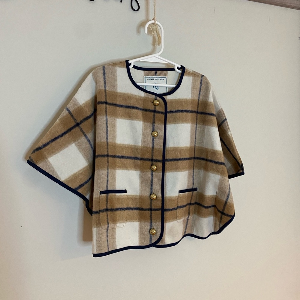 Janie and Jack Tan and Cream Cape Jacket